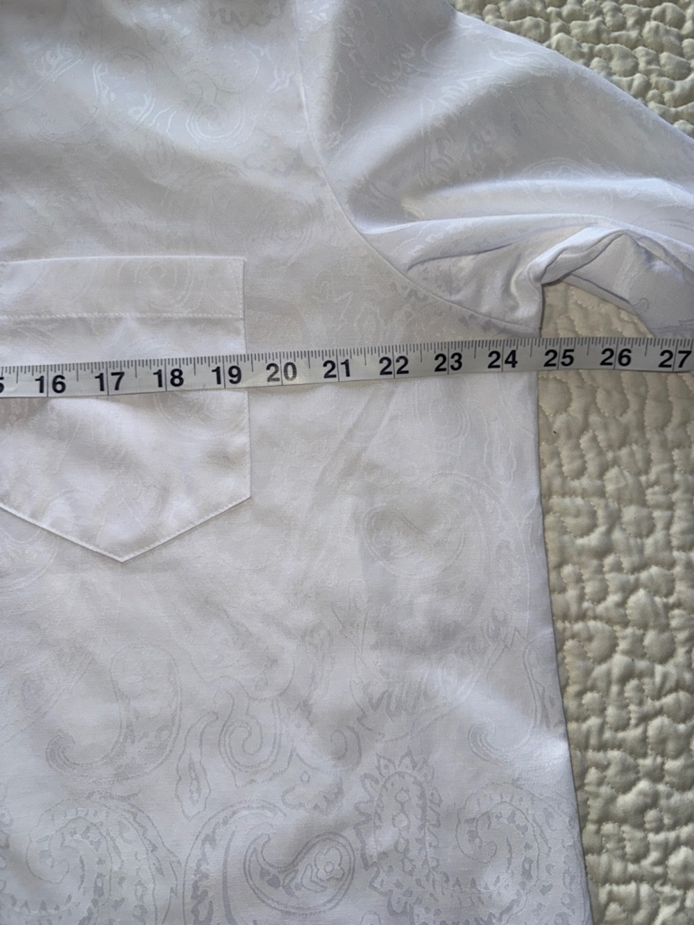 Allison Daley White Paisley Jacquard Button-Front Shirt Plus Sz 16W - Picture 4 of 8
